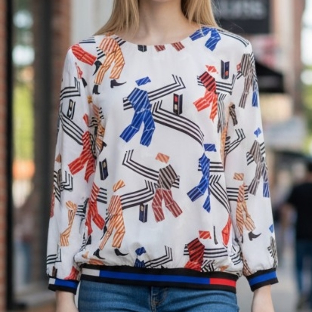 Jolie Women's Colorful Graphic Blouse 6992